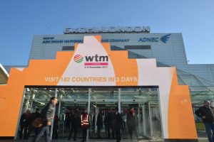 World Travel Market 2017, ExCeL London - Excel West entrance.