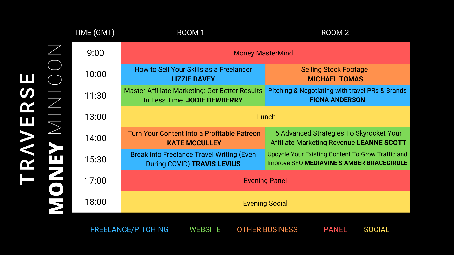 schedule for monday minicon